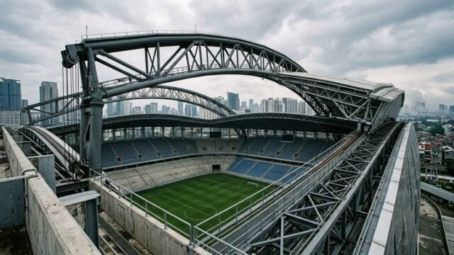 Teknologi Atap Buka-Tutup JIS pada struktur stadion modern