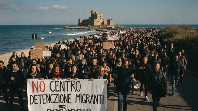 Thousands March in Castel Volturno Against Planned Migrant Detention Center