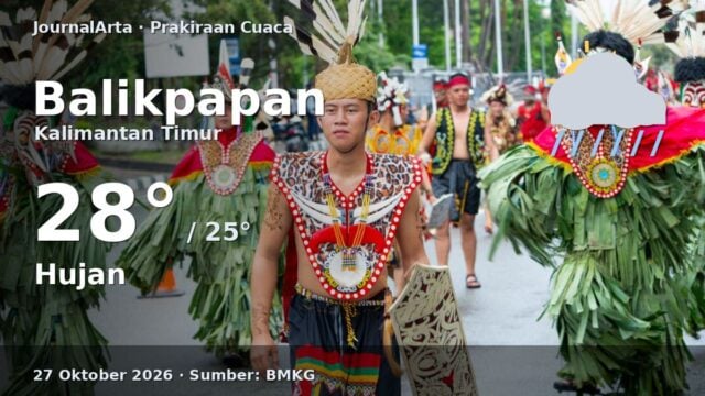 Prakiraan cuaca Balikpapan 27 Oktober 2026