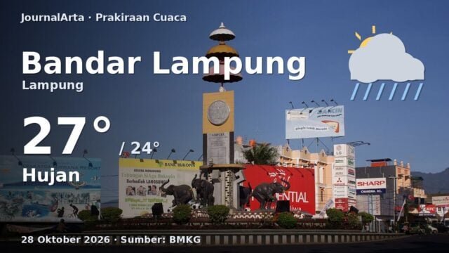 Prakiraan cuaca Bandar Lampung 28 Oktober 2026