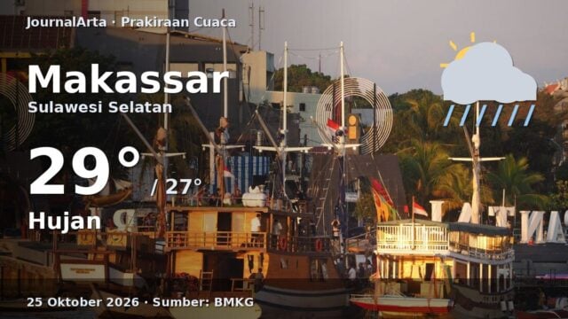 Prakiraan cuaca Makassar 25 Oktober 2026