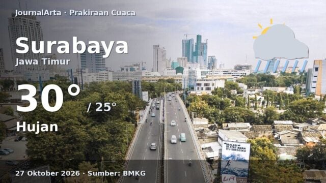 Prakiraan cuaca Surabaya 27 Oktober 2026