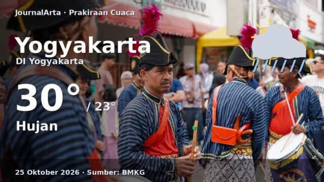 Prakiraan cuaca Yogyakarta 25 Oktober 2026